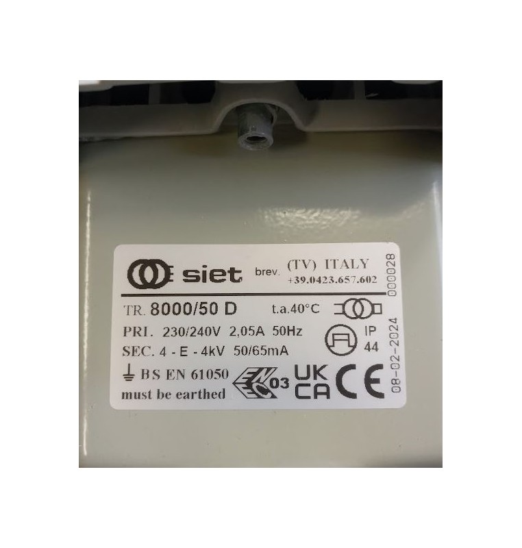 SIET TRASFORMATORE PER INSEGNE NEON 8000 VOLT 50 mA IP 44 CON DISTOP