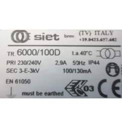 TRASFORMATORE PER INSEGNE NEON 6000 VOLT 100 mA IP 44 CON DISTOP